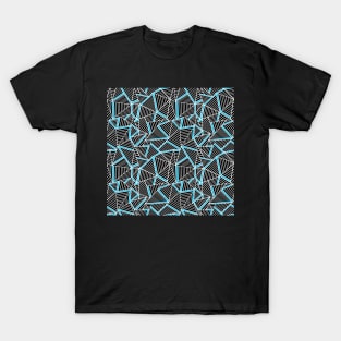 Abstract Geometric Electric Blue T-Shirt